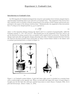 Experiment 1: Coulomb's