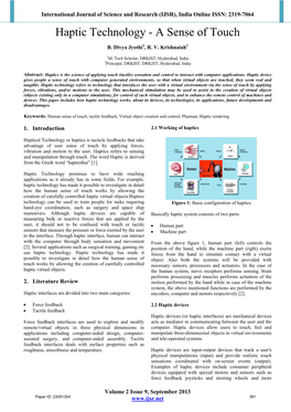 Haptic Technology - a Sense of Touch