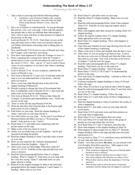 Understanding the Book of Alma 1-27 Missionary Map Activity