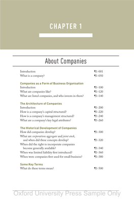 About Companies CHAPTER 1