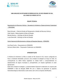 1 Uma Análise Da Estiagem Ocorrida No Sul Do Rio