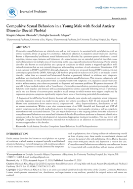 Compulsive Sexual Behaviors in a Young Male with Social Anxiety