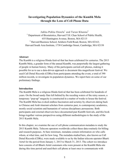 Investigating Population Dynamics of the Kumbh Mela Through the Lens of Cell Phone Data