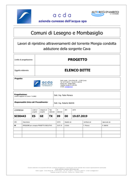 Comuni Di Lesegno E Mombasiglio