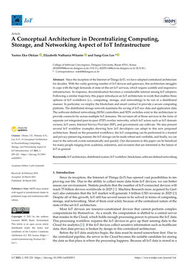 A Conceptual Architecture in Decentralizing Computing, Storage, and Networking Aspect of Iot Infrastructure