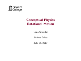 Conceptual Physics Rotational Motion
