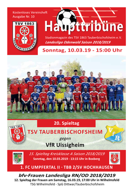 Haupttribüne Stadionmagazin Des TSV 1863 Tauberbischofsheim E