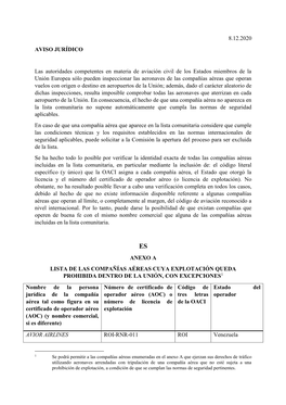 8.12.2020 AVISO JURÍDICO Las Autoridades Competentes En