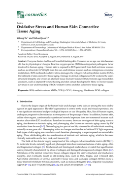 Oxidative Stress and Human Skin Connective Tissue Aging