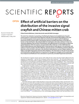 Effect of Artificial Barriers on the Distribution of the Invasive Signal