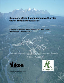 Summary of Land Management Authorities Within Yukon Municipalities