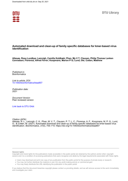 Automated Download and Clean-Up of Family Specific Databases for Kmer-Based Virus Identification