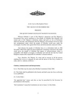 Gibraltar Constitution Order 2006