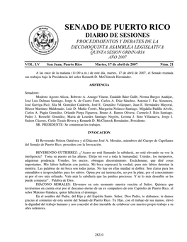 Diario De Sesiones Procedimientos Y Debates De La Decimoquinta Asamblea Legislativa Quinta Sesion Ordinaria Año 2007 Vol