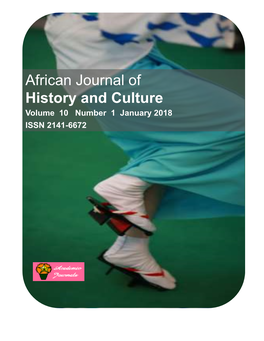 African Journal of History and Culture Volume 10 Number 1 January 2018 ISSN 2141-6672