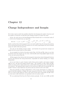 Chapter 12 Charge Independence and Isospin
