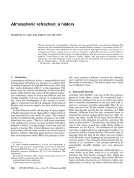 Atmospheric Refraction: a History