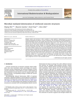 Microbial Mediated Deterioration of Reinforced Concrete Structures