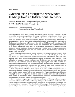 Cyberbullying Through the New Media: Findings from an International Network