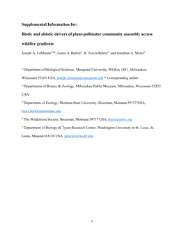 Supplemental Information For: Biotic and Abiotic Drivers of Plant