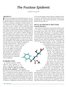The Fructose Epidemic