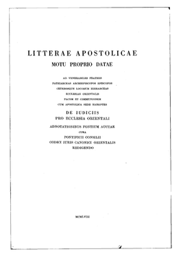 Litterae Apostolicae