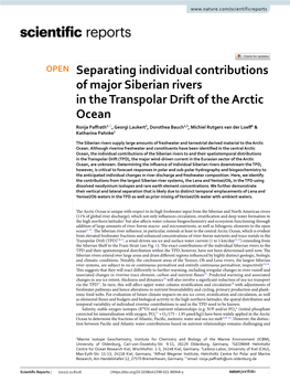 Separating Individual Contributions of Major Siberian Rivers in The