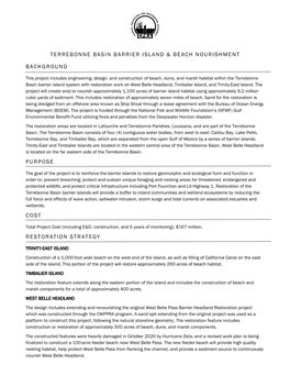 Terrebonne Basin Barrier Island & Beach Nourishment Background