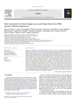 Wave Constraints for Titanâ€™S Jingpo Lacus and Kraken Mare