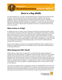 Brew in a Bag (BIAB)