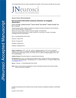 Eye-Movement Intervention Enhances Extinction Via Amygdala Deactivation