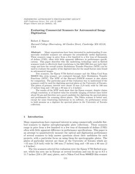 Evaluating Commercial Scanners for Astronomical Image Digitization