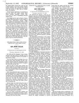 CONGRESSIONAL RECORD— Extensions of Remarks E1831 HON. HENRY CUELLAR HON. TOM LANTOS