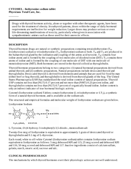 CYTOMEL - Liothyronine Sodium Tablet Physicians Total Care, Inc