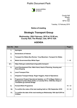 (Public Pack)Agenda Document for Strategic Transport Group, 20/02/2019 10:00