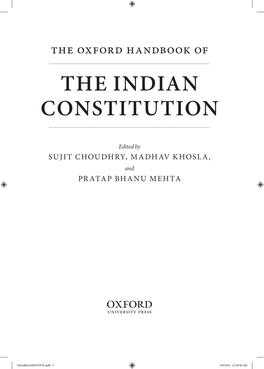 The Oxford Handbook of the INDIAN CONSTITUTION