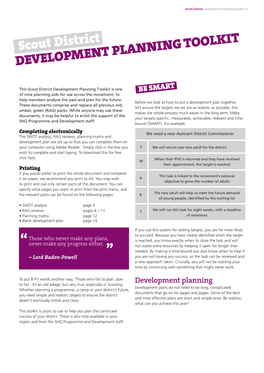 DEVELOPMENT PLANNING TOOLKIT Scout District