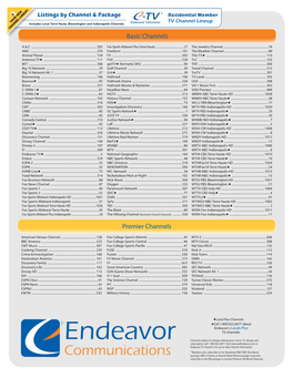 Basic Channels Premier Channels