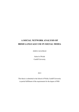 A Social Network Analysis of Irish Language Use in Social Media