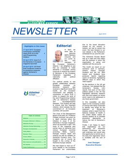 NEWSLETTER April 2010