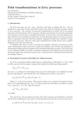 Path Transformations in Lévy Processes