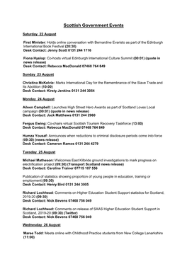 Scottish Government Events