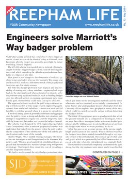 May 2014 Engineers Solve Marriott’S Way Badger Problem