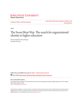 The Sweet Briar Way: the Search for Organizational Identity in Higher Education