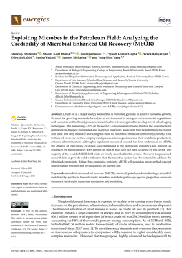 Analyzing the Credibility of Microbial Enhanced Oil Recovery (MEOR)