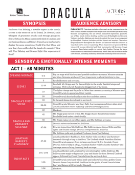 Dracula Synopsis Audience Advisory