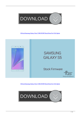 Official Samsung Galaxy Note 5 SMN920P Stock Rom for USA Sprint