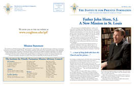 Father John Horn, S.J. a New Mission in St. Louis