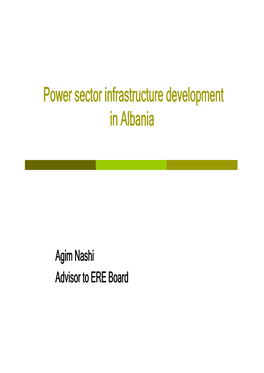 Power Sector Infrastructure Development in Albania