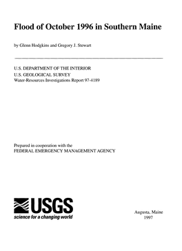 Flood of October 1996 in Southern Maine by Glenn Hodgkins and Gregory J